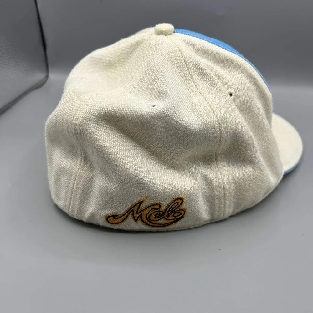 Air Jordan Hat Men 7‎ 1/4 White Blue Embroidered Jumpman Fitted Cap Melo